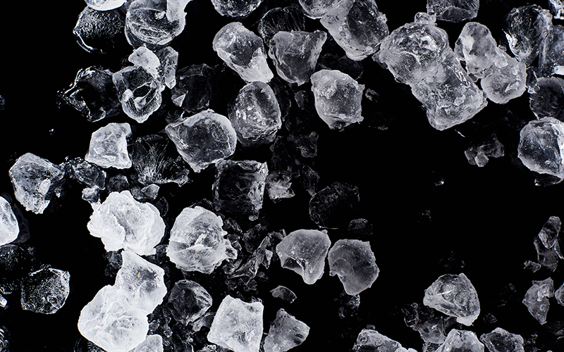Magnesium sulfate heptahydrate epsom salt crystal close up