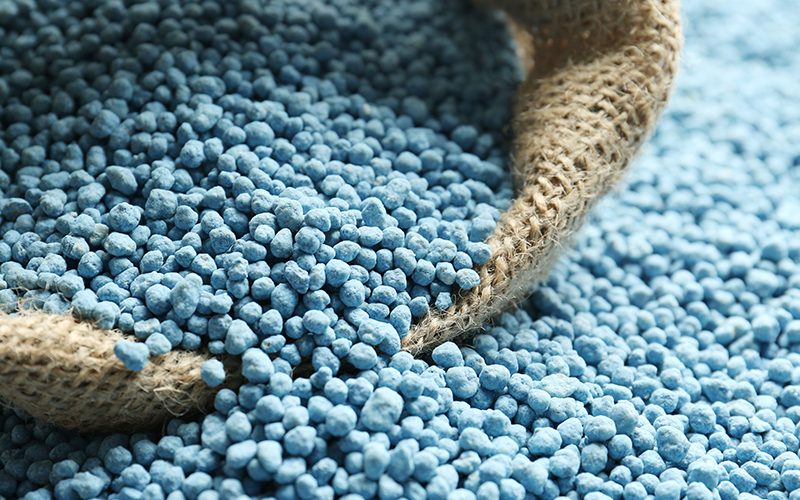 NPK 15-15-15 balanced compound fertilizer granules close up